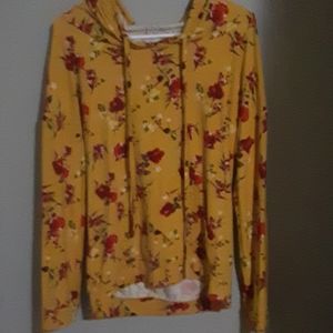 Yellow rose designed hoodie